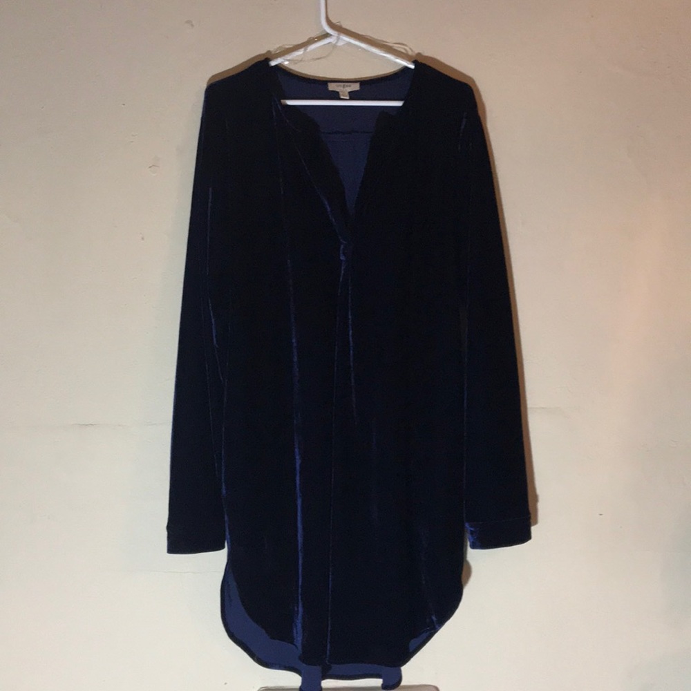 Size L, Royal Blue Velvet, Long Sleeve Dress